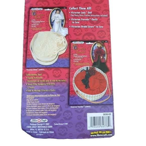 FIBRE CRAFTS VICTORIAN LADY DOLL FIGURE 15" POSABLE HEAD Swivel Arms Crochet - Picture 4 of 5